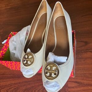 Tory Burch size 10 1/2, gentle used like new, 1 in wedge
